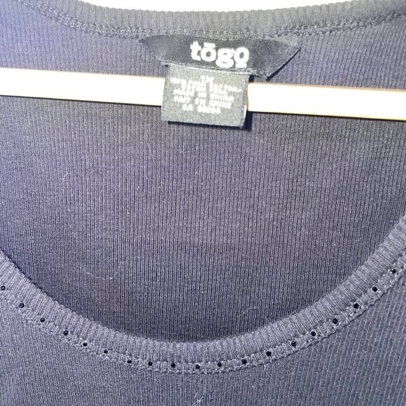 Togo Women's Blue Sexy Scoopneck Classic Sheer Tank Top Size 1X - Picture 4 of 4